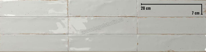 Dune Ceramica Agadir Niebla 7x28 cm Wandtegel Glanzend Gestructureerd Shiny 188546 | 281577