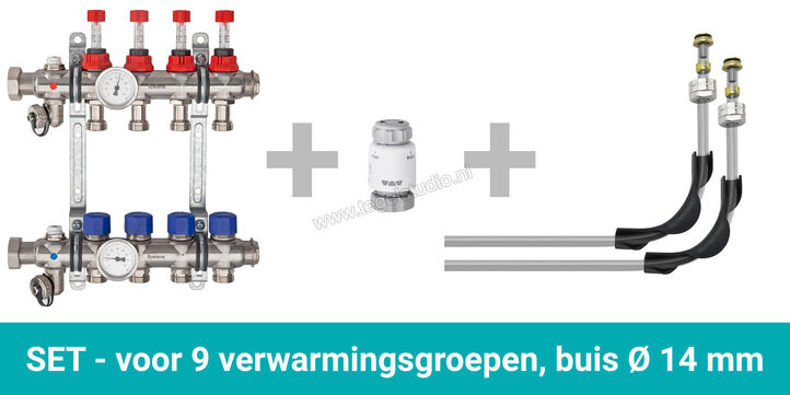 Schlüter Systems BEKOTEC-EN F BT9AS14 Aansluitpakket voor 9 verwarmingsgroepen, buis Ø 14 mm BT9AS14 | 283314