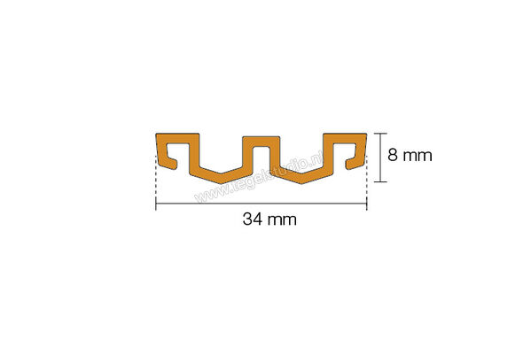 SchlÃ¼ter Systems KERDI-LINE-VARIO WAVE 34 Inkortbaar W-vormig afwateringsprofiel Aluminium MBW - Alu structuur - gecoat zuiver wit mat Sterkte: 8 mm Breedte: 34 mm Lengte: 1,8 m KLVRD10MBW180 | 283764