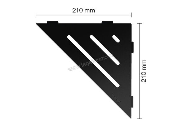 Schlüter Systems SHELF-E-S1 Planchet Wave Aluminium MGS - structuur-gecoat grafietzwart mat Sterkte: 210 mm Breedte: 210 mm SES1D10MGS | 285225