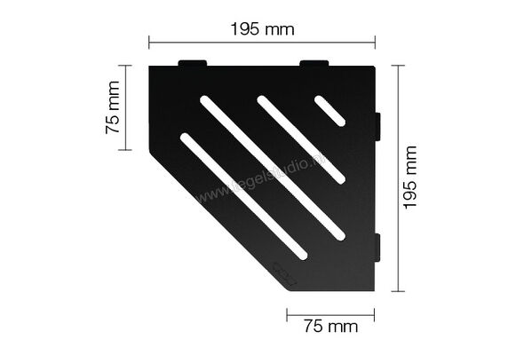 Schlüter Systems SHELF-E-S2 Planchet Wave Aluminium MGS - structuur-gecoat grafietzwart mat Sterkte: 195 mm Breedte: 195 mm SES2D10MGS | 285285