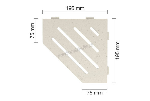 Schlüter Systems SHELF-E-S2 Planchet Wave Aluminium TSI - structuur-gecoat ivoor Sterkte: 195 mm Breedte: 195 mm SES2D10TSI | 285309