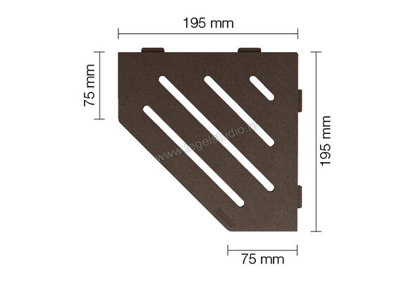  SchlÃ¼ter Systems SHELF-E-S2 Planchet Wave Aluminium TSOB - structuur-gecoat brons Sterkte: 195 mm Breedte: 195 mm SES2D10TSOB | 285315