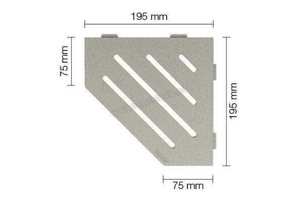 Schlüter Systems SHELF-E-S2 Planchet Wave Aluminium TSSG - structuur-gecoat steengrijs Sterkte: 195 mm Breedte: 195 mm SES2D10TSSG | 285321