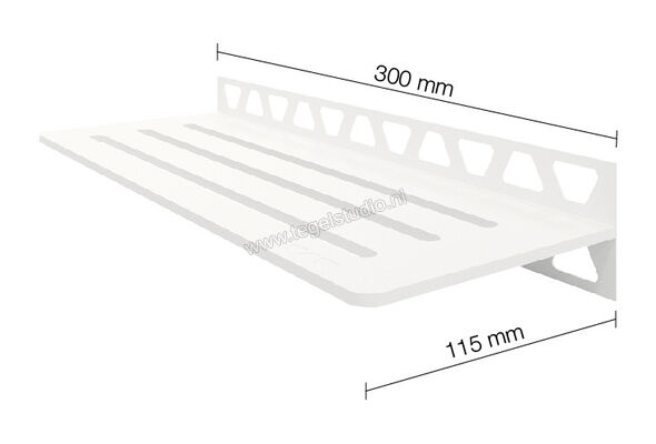 Schlüter Systems SHELF-W-S1 Planchet Wave Aluminium MBW - structuur-gecoat zuiver wit mat Sterkte: 300 mm Breedte: 87 mm SWS1D10MBW | 285480