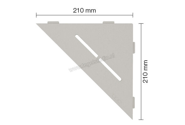 Schlüter Systems SHELF-E-S1 Planchet Pure Aluminium TSBG - structuur-gecoat beigegrijs Sterkte: 210 mm Breedte: 210 mm SES1D7TSBG | 286380