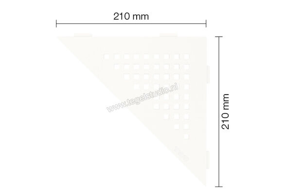 Schlüter Systems SHELF-E-S1 Planchet Square Aluminium MBW - structuur-gecoat zuiver wit mat Sterkte: 210 mm Breedte: 210 mm SES1D3MBW | 286686