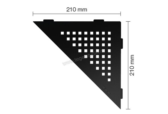 Schlüter Systems SHELF-E-S1 Planchet Square Aluminium MGS - structuur-gecoat grafietzwart mat Sterkte: 210 mm Breedte: 210 mm SES1D3MGS | 286692