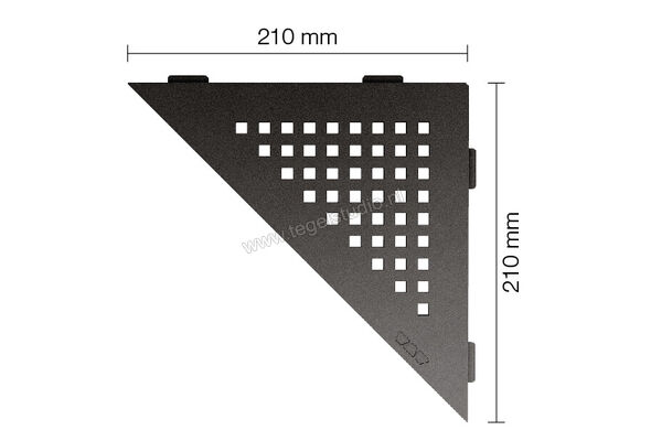 Schlüter Systems SHELF-E-S1 Planchet Square Aluminium TSDA - structuur-gecoat donker antraciet Sterkte: 210 mm Breedte: 210 mm SES1D3TSDA | 286713