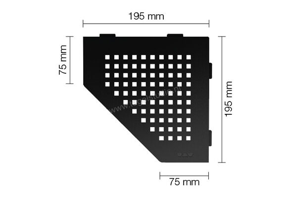 Schlüter Systems SHELF-E-S2 Planchet Square Aluminium MGS - structuur-gecoat grafietzwart mat Sterkte: 195 mm Breedte: 195 mm SES2D3MGS | 286749