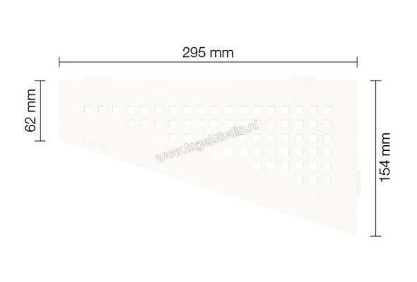 Schlüter Systems SHELF-E-S3 Planchet Square Aluminium MBW - structuur-gecoat zuiver wit mat Sterkte: 154 mm Breedte: 295 mm SES3D3MBW | 286812