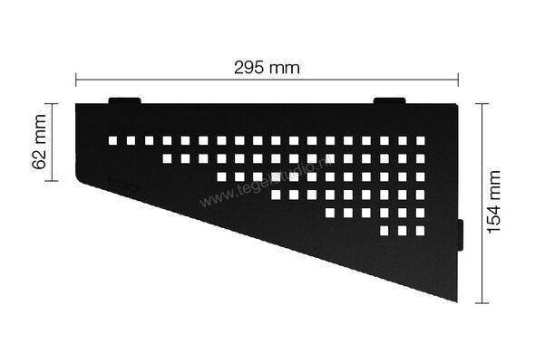 Schlüter Systems SHELF-E-S3 Planchet Square Aluminium MGS - structuur-gecoat grafietzwart mat Sterkte: 154 mm Breedte: 295 mm SES3D3MGS | 286818
