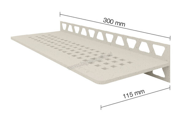 Schlüter Systems SHELF-W-S1 Planchet Square Aluminium TSI - structuur-gecoat ivoor Sterkte: 50 mm Breedte: 115 mm Lengte: 0,3 m SWS1D3TSI | 286989