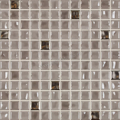 Jasba Amano Taupe-Metallic-Mix 2x2 cm Mozaiek Glanzend Vlak 41930H | 28774