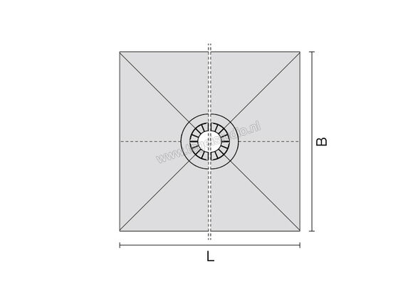 Schlüter Systems KERDI-SHOWER-T Hellingsplaat voor centrale afvoer polystyreen Sterkte: 32 mm Breedte: 1220 mm Lengte: 1,83 m KST1220/1830 | 289010