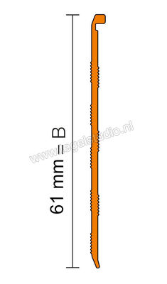 Schlüter Systems TREP-TAP-R Trapprofiel Aluminium AE - Alu. bruut mat geanodiseerd Sterkte: 61 mm Lengte: 1,5 m TAPR61AE/150 | 289784