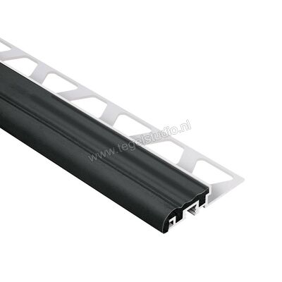 Schlüter Systems TREP-S Trapprofiel R9 Aluminium GS - grafietzwart Sterkte: 8 mm Breedte: 26 mm Lengte: 2,5 m GS8S | 289832