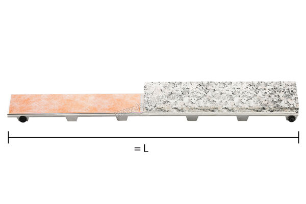  Schlüter Systems KERDI-LINE-D Gootafdekking Tegeldrager D gootafdekking zonder frame 49cm Roestvast staal V4A Lengte: 0,49 m KLDE50 | 290276