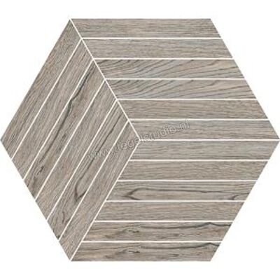  NovaBell Nordic Wood Pepper 35x40 cm Vloertegel / Wandtegel Esagona Bacchette Mat Gestructureerd Naturale NDW117N | 291596