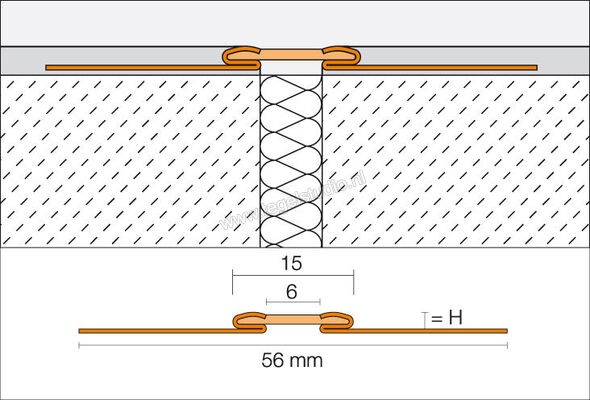  Schlüter Systems DILEX-EKSB Bewegingsvoegprofie Roestvast staal V4A G - grijs Sterkte: 4,5 mm Lengte: 2,5 m EKSB45G/V4A | 292034