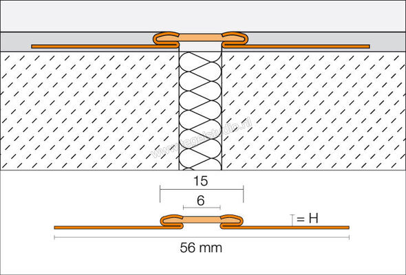Schlüter Systems DILEX-EKSB Bewegingsvoegprofie Roestvast staal V2A GS - grafietzwart Sterkte: 4,5 mm Lengte: 2,5 m EKSB45GS | 292034