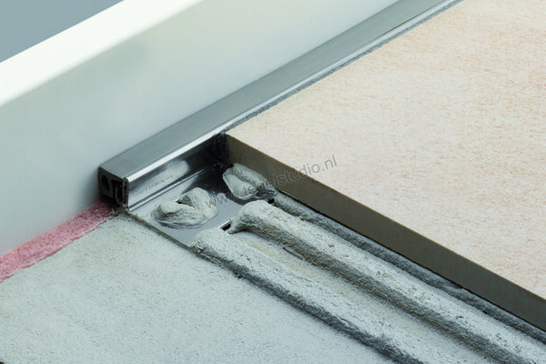 Schlüter Systems DILEX-EKSA Aansluitprofiel Roestvast staal V2A HB - lichtbeige Sterkte: 18,5 mm Breedte: 12 mm Lengte: 2,5 m EKSA185HB | 297646