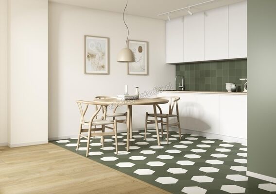  Dune Ceramica Chicago Olive 14.7x14.7 cm Vloertegel / Wandtegel Mat Vlak Naturale 188268N | 298654