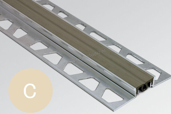  Schlüter Systems DILEX-AKSBT 20 Bouwscheidingsvoegprofiel Aluminium C - creme Sterkte: 12,5 mm Breedte: 27 mm Lengte: 2,5 m AKS125BT20C | 298804