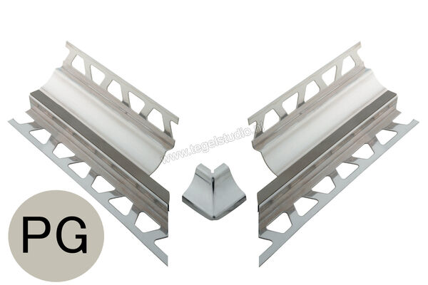  Schlüter Systems DILEX-HKS-E V4A/E 90° Voorgesneden hoek 90° Roestvast staal V4A PG - pastelgrijs Sterkte: 16 mm E90V4AU16/O7PG | 298981