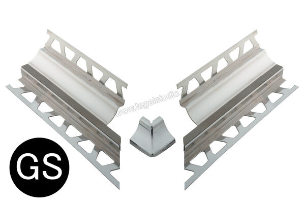  Schlüter Systems DILEX-HKS-E V4A/E 90° Voorgesneden hoek 90° Roestvast staal V4A GS - grafietzwart Sterkte: 8 mm E90V4AU8/O7GS | 298987