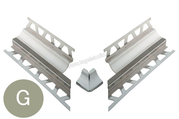  Schlüter Systems DILEX-HKS-E/E 90° Voorgesneden hoek 90° Roestvast staal V2A G - grijs Sterkte: 14 mm E90V2AU14/O7G | 298990