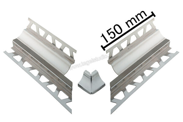  Schlüter Systems DILEX-HKS-E V4A/E 90° Voorgesneden hoek 90° Roestvast staal V4A PG - pastelgrijs Sterkte: 16 mm E90V4AU16/O7PG | 298993