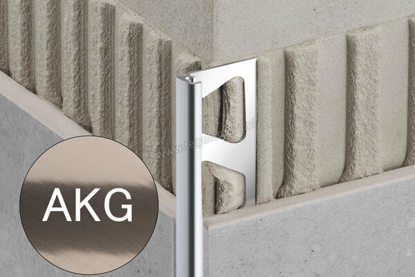  Schlüter Systems JOLLY-AKG Afsluitprofiel Aluminium AKG - Alu, koper glanzend geanodiseerd Sterkte: 11 mm Lengte: 2.5 m J110AKG | 299461