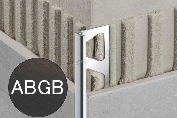  Schlüter Systems JOLLY-ABGB Afsluitprofiel Aluminium ABGB - Alu, antiek brons geborsteld geanodiseerd Sterkte: 8 mm Lengte: 2.5 m J80ABGB | 299467
