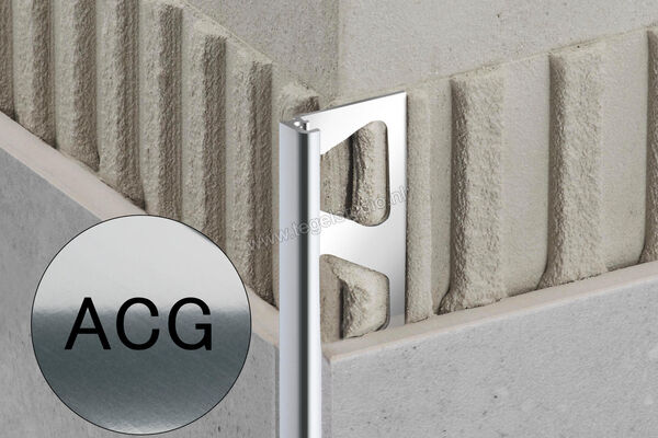  Schlüter Systems JOLLY-ACG Afsluitprofiel Aluminium ACG - Alu, chroom glanzend geanodiseerd Sterkte: 12,5 mm Lengte: 3.0 m J125ACG/300 | 299473