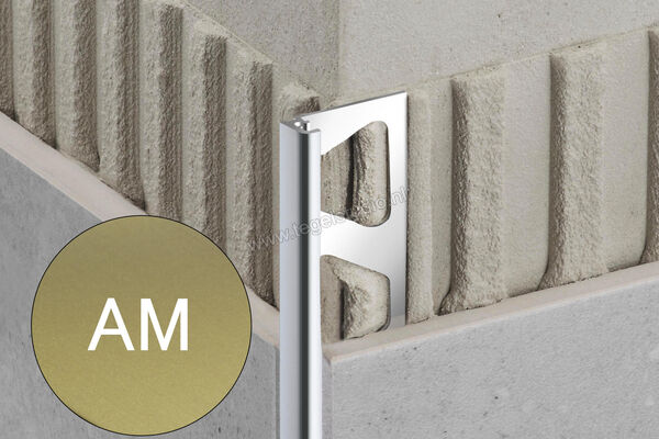  Schlüter Systems JOLLY-AM Afsluitprofiel Aluminium AM - Alu, messingkleurig mat geanodiseerd Sterkte: 8 mm Lengte: 2.5 m J80AM | 299560