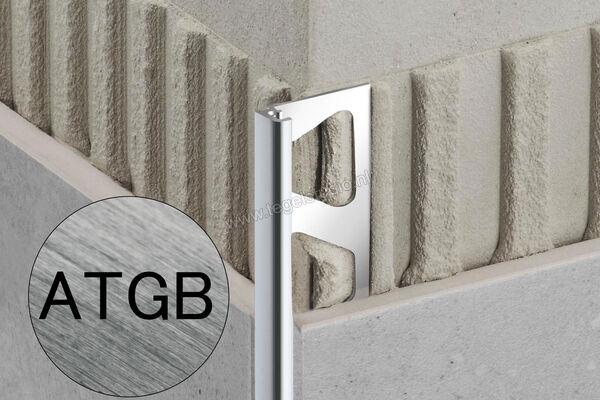  Schlüter Systems JOLLY-ATGB Afsluitprofiel Aluminium ATGB - Alu, titanium geborsteld geanodiseerd Sterkte: 11 mm Lengte: 2.5 m J110ATGB | 299596