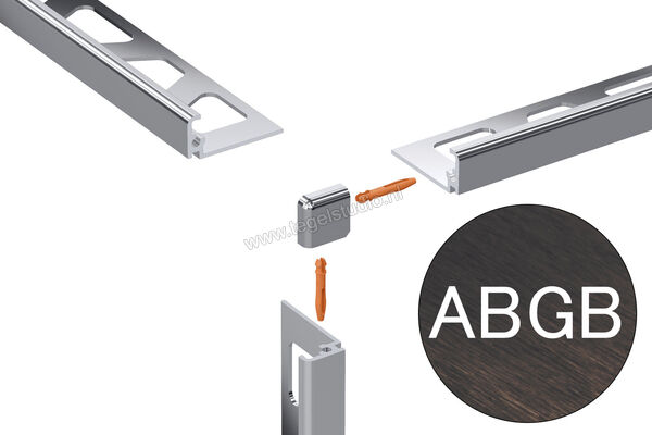 Schlüter Systems JOLLY-ABGB Buitenhoek 90° Aluminium ABGB - Alu. antiek brons geborsteld geanodiseerd Sterkte: 8 mm EV/J80ABGB | 302488