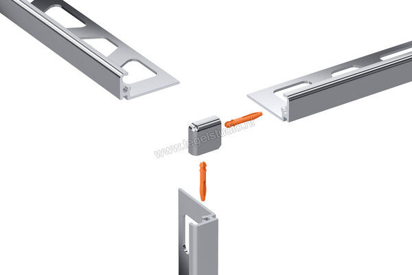  Schlüter Systems JOLLY-ACG Buitenhoek 90° Aluminium ACG - Alu, chroom glanzend geanodiseerd Sterkte: 8 mm EV/J80ACG | 302506