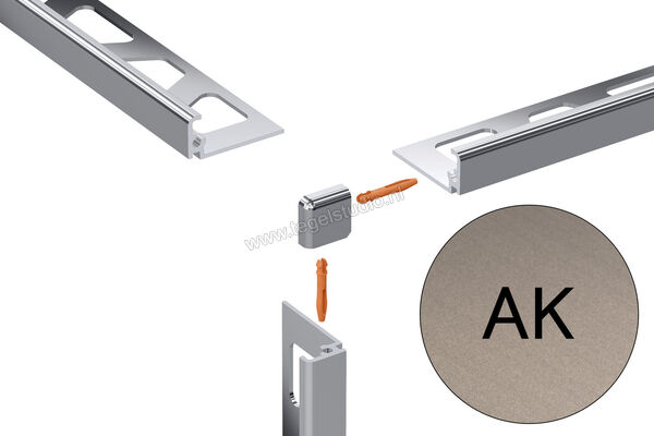  Schlüter Systems JOLLY-AK Buitenhoek 90° Aluminium AK - Alu, koperkleurig mat geanodiseerd Sterkte: 8 mm EV/J80AK | 302542