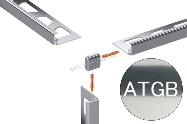 Schlüter Systems JOLLY-ATG Buitenhoek 90° Aluminium ATG - Alu. titanium glanzend geanodiseerd Sterkte: 10 mm EV/J100ATG | 302614