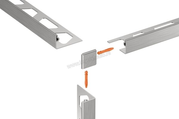 Schlüter Systems JOLLY-EB/EV Buitenhoek 90° Roestvast staal EB - Roestvast staal geborsteld Sterkte: 10 mm EV/J100EB | 302635