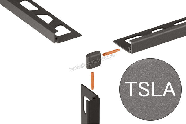 Schlüter Systems JOLLY-TSLA Buitenhoek 90° Aluminium TSLA - structuur-gecoat licht antraciet Sterkte: 10 mm EV/J100TSLA | 302770