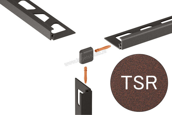 Schlüter Systems JOLLY-TSR Buitenhoek 90° Aluminium TSR - structuur-gecoat roestbruin Sterkte: 11 mm EV/J110TSR | 302788