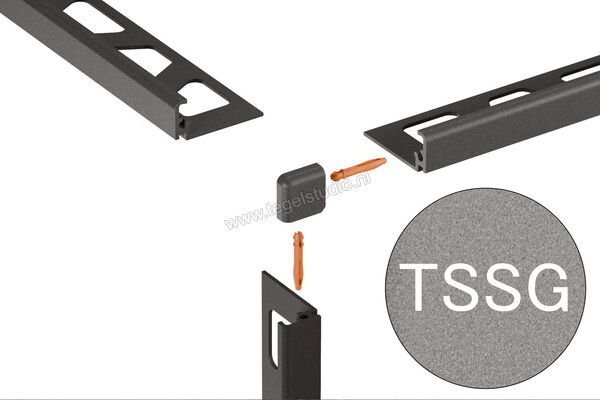 Schlüter Systems JOLLY-TSSG Buitenhoek 90° Aluminium TSSG - structuur-gecoat steengrijs Sterkte: 10 mm EV/J100TSSG | 302797