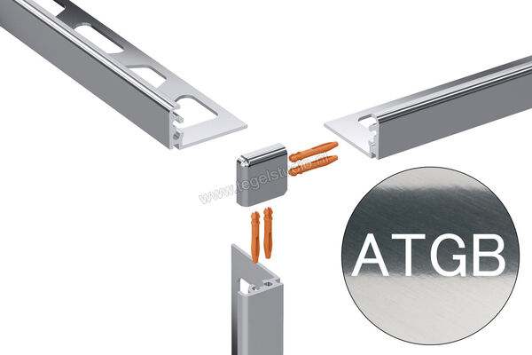 Schlüter Systems JOLLY-ATG Buitenhoek 90° Aluminium ATG - Alu. titanium glanzend geanodiseerd Sterkte: 12,5 mm EV/J125ATG | 303274