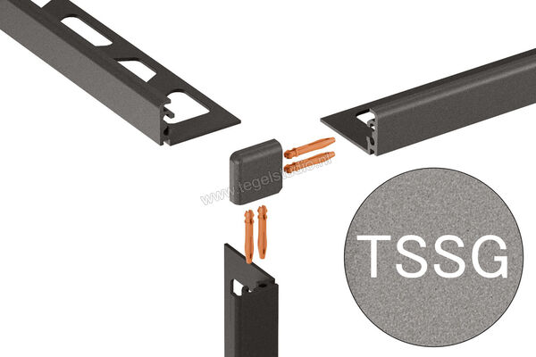 Schlüter Systems JOLLY-TSSG Buitenhoek 90° Aluminium TSSG - structuur-gecoat steengrijs Sterkte: 21 mm EV/J210TSSG | 303457