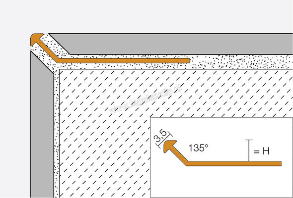  Schlüter Systems FINEC-TSC Aluminium TSC - structuur-gecoat crème Sterkte: 4,5 mm Lengte: 2,5 m F45TSC | 304694