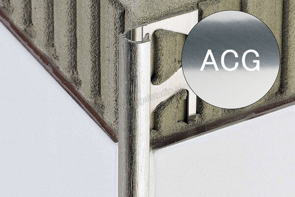  Schlüter Systems RONDEC-ACG Afsluitprofiel Aluminium ACG - Alu, chroom glanzend geanodiseerd Sterkte: 6 mm Lengte: 2,5 m RO60ACG | 306716