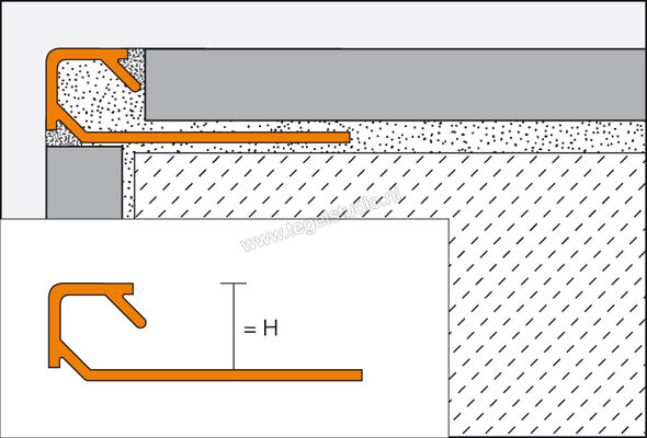  Schlüter Systems QUADEC-ACGB Afsluitprofiel Aluminium ACGB - Alu, chroom geborsteld geanodiseerd Sterkte: 10 mm Lengte: 2,50 m Q100ACGB | 307481